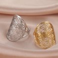 thumbnail image 2 of Grandest Birch Exquisite Trendy Ring Hollow Out Wear-resistant Simple Vintage Unisex Ring Daily Wear Stainless Steel White, 2 of 8