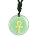 thumbnail image 2 of Colgante de collar clásico con cruz Ankh y símbolo de jeroglífico sagrado largo Verde, 2 of 9