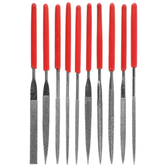 LOLIPPYY 10Pcs Precision Titanium Coated Needle Files for Jewelry Metal Wood Carving