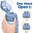 thumbnail image 2 of 64oz Half Gallon Motivational Water Bottle with Time Marker & Straw, BPA-Free Leakproof Sports Jug with 2-in-1 Chug & Straw Lid, Paracord Handle for Travel Gym, 2 of 8