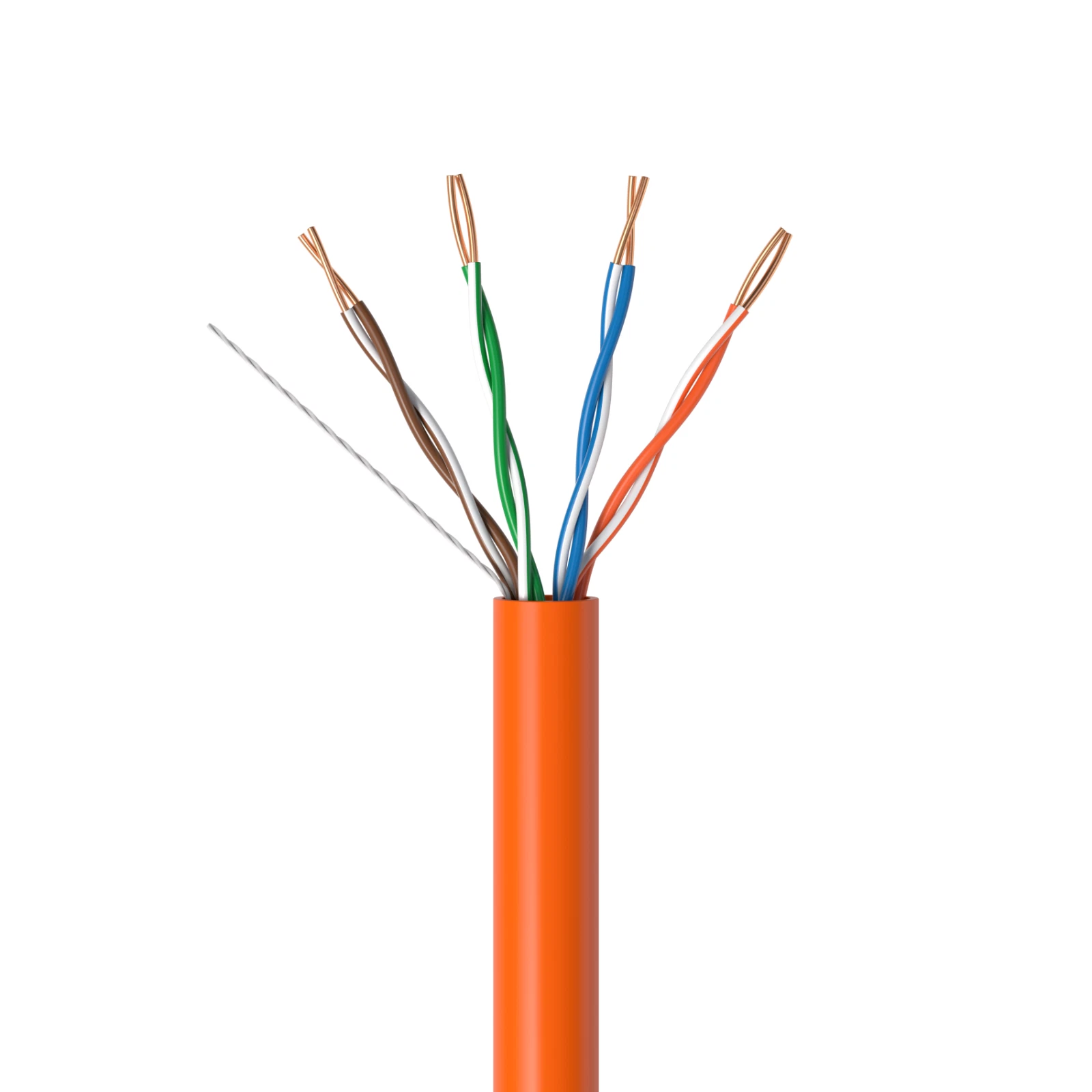 Cat5e Ethernet Cable 1000ft Bulk Pull Box, Solid 24AWG UTP LAN Network Wire, Copper Clad Aluminum (CCA), Orange, Cables Direct Online
