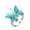Green, variant on Grandest Birch Decorative Good-Looking Women Ring Gift Elegant Rhinestone Butterflies Ring Jewelry Accessaries Alloy Multi-color