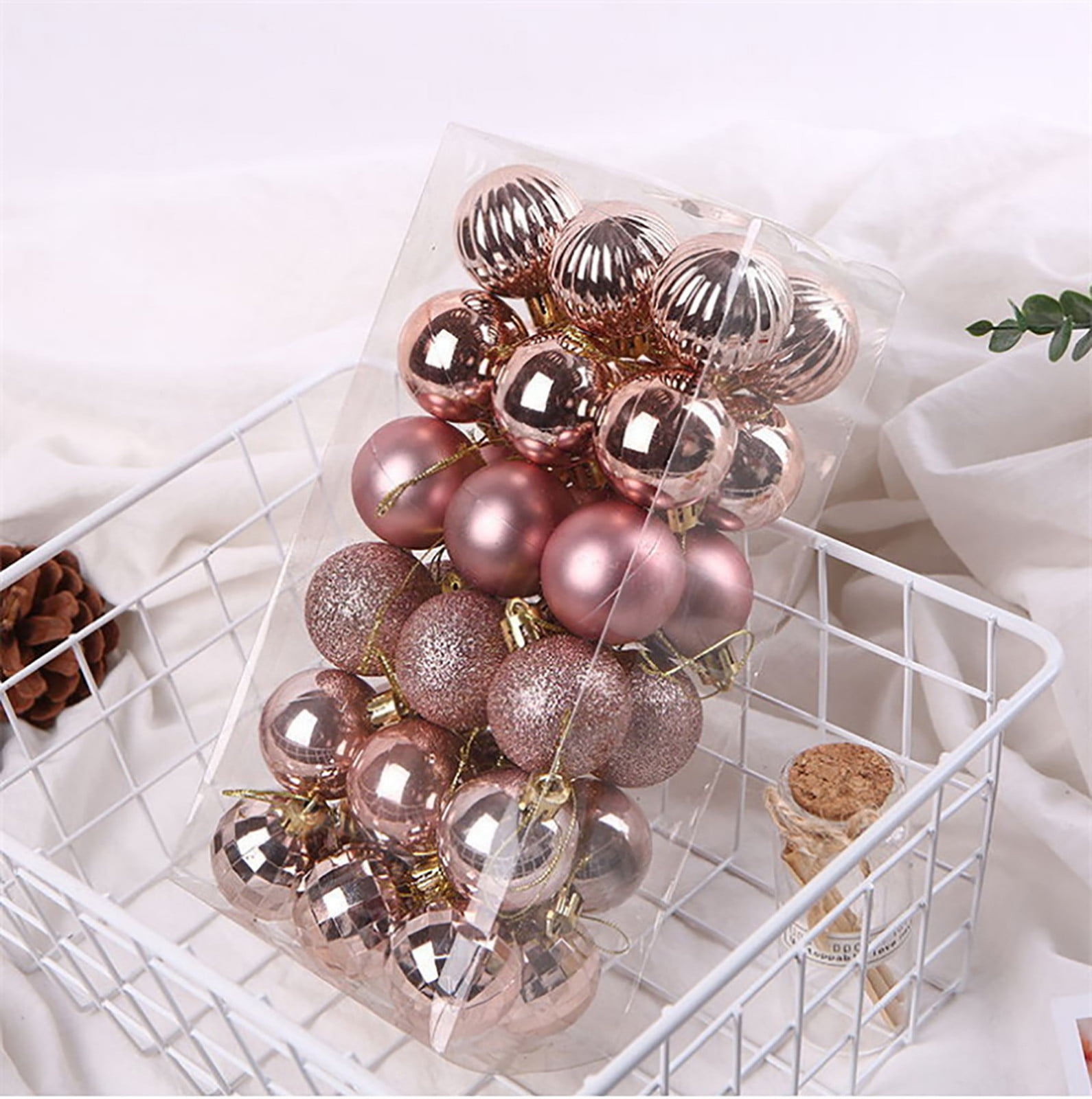ZKCCNUK Christmas Decoration Gifts Under 40mm Christmas Xmas Tree Ball Bauble Hanging Home Party Ornament Decor 36pc Room Decor on Clearance, Brown