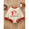 thumbnail image 2 of Bagilaanoe Newborn Baby Girl Boy Christmas Romper Sweatshirt Long Sleeve Bodysuit Letter  Santa Claus Print Pullover 6M 12M 18M 24M Infant Casual Tee Tops, 2 of 9