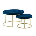 thumbnail image 2 of Nicole Miller Ottoman Konan Cadre en Acier Inoxydable Rembourré Ensemble de 2, 2 of 10