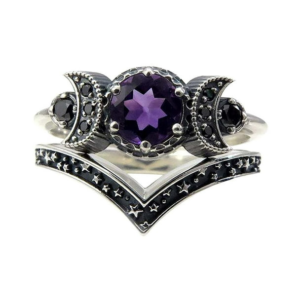 Anillos para mujeres, regalos para mujeres, joyas de amatista roja, regalos de compromiso, bodas, mujeres y niñas. Un anillo.