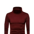 thumbnail image 3 of Dewadbow Men Winter Warm High Neck Pullover Jumper Sweater Tops T-Shirts, 3 of 6