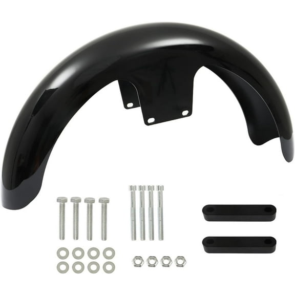 munirater 19 inch Version Mudguard Front Mud Guard Bright Black Replacement for Touring Road King Road Glide