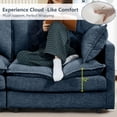thumbnail image 3 of QuzyAor 102" Chenille Modular Sectional Sofa, L Shaped Cloud Couch with Movable Ottoman, DIY Comfy Couch for Living Room, Blue, 3 of 9