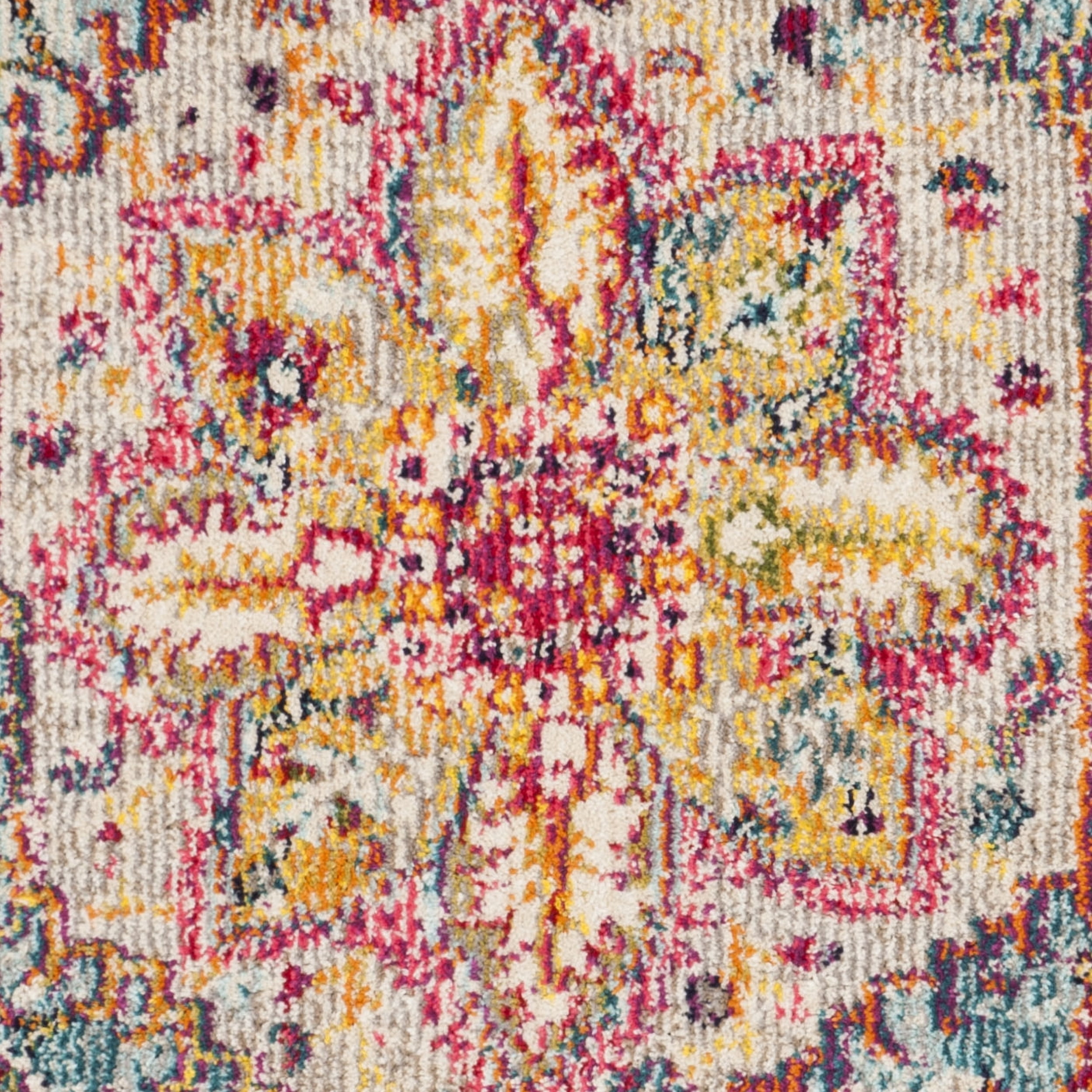 SAFAVIEH Phoenix Brooklyn Border Area Rug, Turquoise/Beige, 3' x 5'