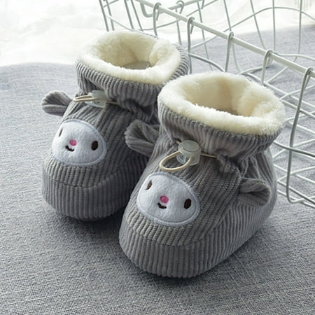 

TOWED22 Toddler Boots For Girls Newborn Baby Girls Boys Boots Soft Anti-Slip Sole Warm Winter Snow Booties Toddler Infant Prewalker Shoes Grey