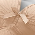 thumbnail image 6 of Hugcore Women's Ribbed Bow Front Wireless Bra - Adjustable Strap Comfort Bralette with Soft Fabric for Daily Relaxed Wear,Khaki,46, 6 of 9