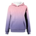 thumbnail image 5 of Chiccall Gradient Hoodie Women Casual Hooded Pullover Sweatshirt Long Sleeve Front Pleated Cute Tops Oversized Clothes 2025 Fall Winter, 5 of 5