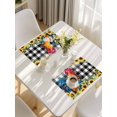 thumbnail image 5 of Farmhouse Rooster Placemats Set of 8, Black Plaid Botanical Sunflower Floral Placemats for Dining Table, Place Mats for Kitchen Tabletop, Waterproof Wipeable Dining Table Mats Set, 5 of 9