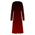 thumbnail image 5 of Women's Long Sleeve Dress, V-Neck Midi Length Casual Dress, Stretchy Polyester Everyday Dress, 5 of 5