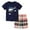 Navy Blue, variant on YTDSCS Kids Toddler Summer 2 Piece Set for Boys Short Sleeve Cotton T-Shirt and Plaid Shorts Cartoon Outfit for Boys 2-8 Years Old