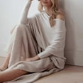 thumbnail image 2 of Asymmetric Draped Jumper, A Jumper As Ultra Soft As The Clouds Ladies Long Sleeve Slouch Batwing Plain Soft Knitted Jumper S202412271709, 2 of 3
