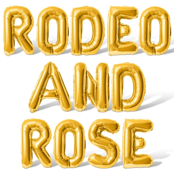Letter Balloons - RODEO AND ROSE 16" Inch Alphabet Letters Foil Mylar Balloon Bachelorette Party Banner (Gold)