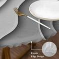 thumbnail image 5 of Orange Grey Ombre Fitted Tablecloth with Elastic Edged, Round Table Cloth for Dining Table, Modern Geometric Abstract Aesthetics Cream Waterproof Oil Proof Table Cover for Indoor Outdoor 45"-54", 5 of 9