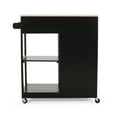 thumbnail image 3 of Yesfashion Rolling Kitchen Island,Mobile Kitchen Island with Wheels,2 Shelves,Long Drawer,Rubber Wood Countertop,Door Cabinet,Towel Rack,Mobile Kitchen Storage Islands, 3 of 10