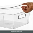 thumbnail image 6 of mDesign Large Plastic Stackable Kitchen Storage Box, Handles, Lid, 8 Pack, Clear, 6 of 9