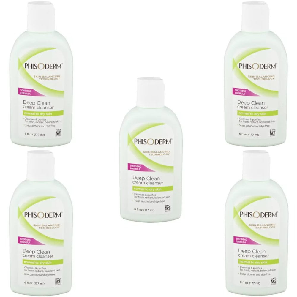 5 Pack Phisoderm Deep Clean Cream Cleanser Soothing Formula 6 Oz Each
