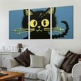 thumbnail image 2 of Nawypu Black Cat Fish Bone Canvas Poster Wall Art Painting Aesthetic Custom Picture for Home Restaurant Office Decor 12''x16''X3 Panels, 2 of 4