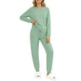 thumbnail image 2 of Fantaslook Womens Pajamas Sets Crew Neck Long Sleeve Tops and Pants Two Piece Lounge Sets Fall Outfits with Pockets, 2 of 8