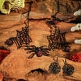 thumbnail image 6 of Gothic Spider Web Necklace for Women - Black Widow Statement Choker with Red Rhinestones, Halloween Party Jewelry, Punk Tarantula Pendant for & Accessories, 6 of 8