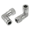 thumbnail image 1 of Conectores de aire de empuje a conectar 5/16" con conector hembra de 90 grados de acero inoxidable 304 1/8" BSPT 2 piezas tono plateado, 1 of 1