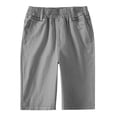 thumbnail image 5 of Crunowin Boys Uniform Cotton Shorts Full Elastic Waist Five Inch Inseam Front & Back Pockets Back to School Essential Gray Size 15, 5 of 7
