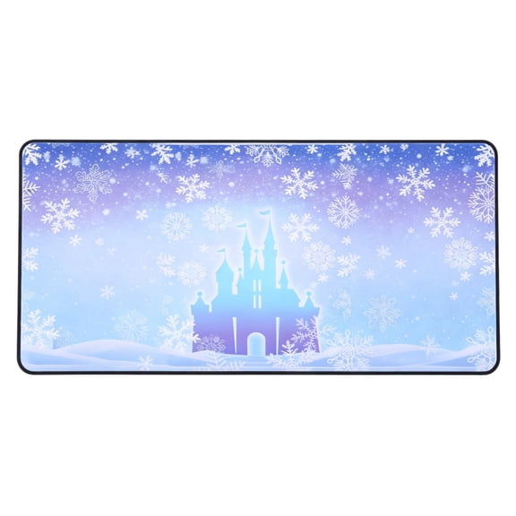 Large-sized gaming mouse pad, blue ice castle design, suitable for office use, gaming and home use. Desk decoration, size 30x12 inches