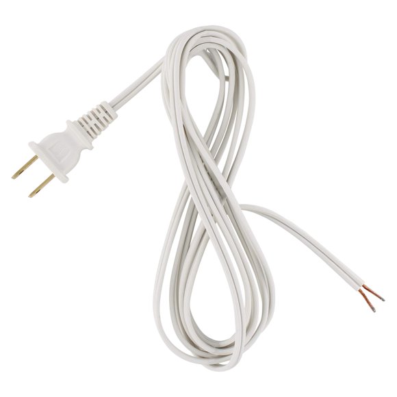 I Like That Lamp Cable De Lámpara Blanco De 12 Pies Cable Eléctrico De Repuesto Cubierto De Vinilo Reparación De Bricolaje Para Accesorios De Iluminación De Mesa Y Piso Enchufe Moldeado Polarizado Lis