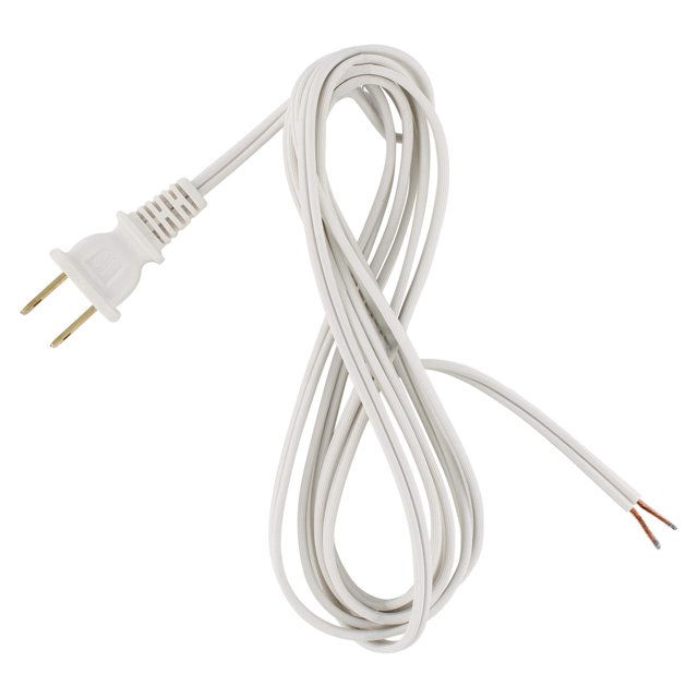 I Like That Lamp Cable De Lámpara Blanco De 12 Pies Cable Eléctrico De Repuesto Cubierto De Vinilo Reparación De Bricolaje Para Accesorios De Iluminación De Mesa Y Piso Enchufe Moldeado Polarizado Lis