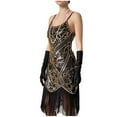 thumbnail image 5 of Gold Teen Girls Formal Prom Party Evening Gowns Short Sleeve Dress Homecoming Dresses for Women Boat Neck Sequin Bling Fringe Hippie Medieval Summer Fall Dress 2026 S, 5 of 5