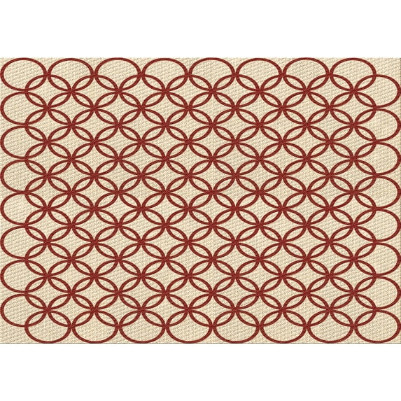 Ahgly Company Indoor Rectangle Patterned Grapefruit Red Area Rugs, 2' x 3'
