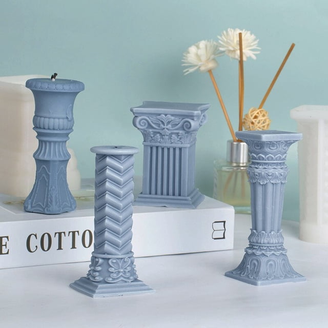 Rome Pillar Candle Silicone Mould Irregular Geometry Pillar Epoxy Resin Silica Gel Mould Roman Column Soap Mould Handmade CraftAGERMANY He Qiyong unisex