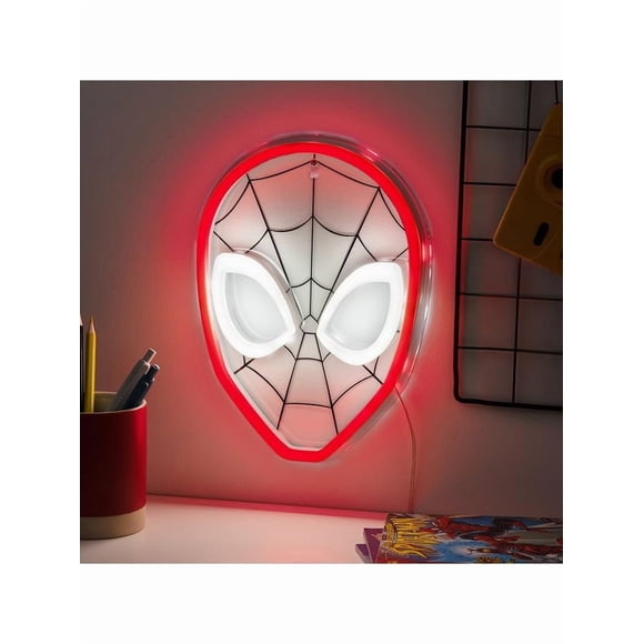 Spiderman Néon à DEL Mural, sous Licence Officielle Marvel, Lumière d'Accent pour Chambre de Garçons et de Filles Ou Grotte pour Homme, Superhéros
