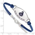 thumbnail image 2 of Sterling S. Rh-p LogoArt Sigma Sigma Sigma Enameled Oval Leather Chain Bracelet; for Adults and Teens; for Women and Men, 2 of 2