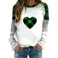 thumbnail image 2 of Gamivast Women's St Patrick's Day Tops Plus Size Cute Heart Graphic Long Raglan Sleeve Sweatshirt Loose Fitted Round Neck Comfy Shirts Spring Outfits, 2 of 5
