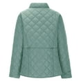 thumbnail image 6 of Womens Puffer Jacket Trendy Lightweight Lapel Button Down Quilted Jackets 2025 Winter Warm Long Sleeve Puffy Coats Outwear With Pockets Cyan XL, 6 of 9