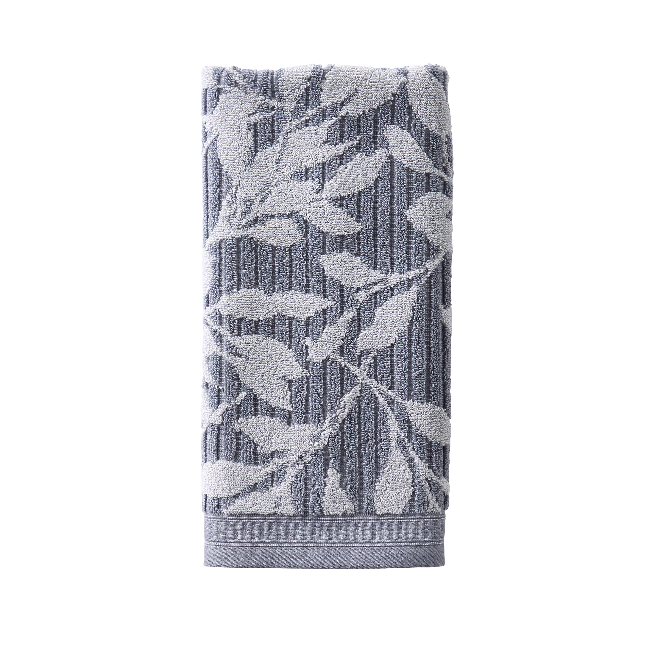 Better Homes & Gardens Signature Soft Floral 6 Piece Towel Set,Grey Flannel/Soft Silver