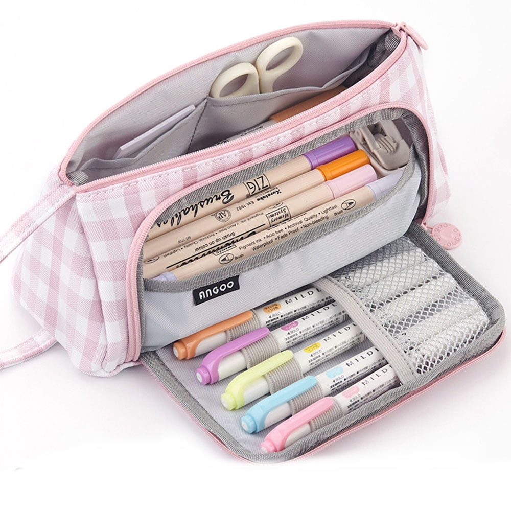 1x Cute Kawaii Cat PVC Zipper Pen Bag Pencil Case storage bags For Girls Kids LL 