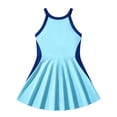 thumbnail image 4 of CUZIBR Girls Swimsuits One Piece Sleeveless Round Neck Color Block Swim Dress Bathing Suit Adjustable Strap Backless Fashionable Summer Quick Dry Beach Swimwear,Sky Blue,15-16 Years, 4 of 5