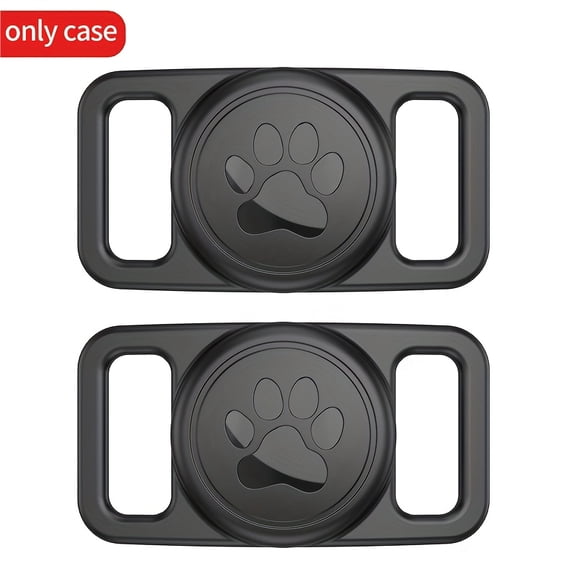 YUNOVA 2 Pack IP68 Waterproof Dog AirTag Holder, Ultra-Lightweight Silicone Pet Collar Case, Compatible with Apple AirTag, Anti-Lost GPS Tracking Accessories for Dogs