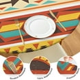thumbnail image 4 of Ethnic Geometric Striped Pattern Round Fitted Tablecloth with Elastic Edge,Dining Table Cover Waterproof,Outdoor Round Tablecloth for Camping,Dining,Indoor and Outdoor, 4 of 7