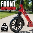 thumbnail image 3 of Madd Gear Metro Cruise 250 Folding Kick Scooter – 200mm Wheels, Adjustable Handlebar – Black/Gray, 3 of 10