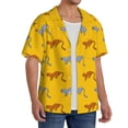 thumbnail image 2 of Pofeuu Leopard Print Print Mens Casual Short Sleeve Shirts Beach Summer Spread Collar Pocket Tops Men's Casual Short-sleeved Shirt-XX-Large, 2 of 5