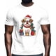 thumbnail image 2 of Mens T Shirts Christmas Tree Dog with Santa Hat Short Sleeve Casual Men's Tee Tops Graphic T-Shirts for Teen Boys/Men, 2 of 8