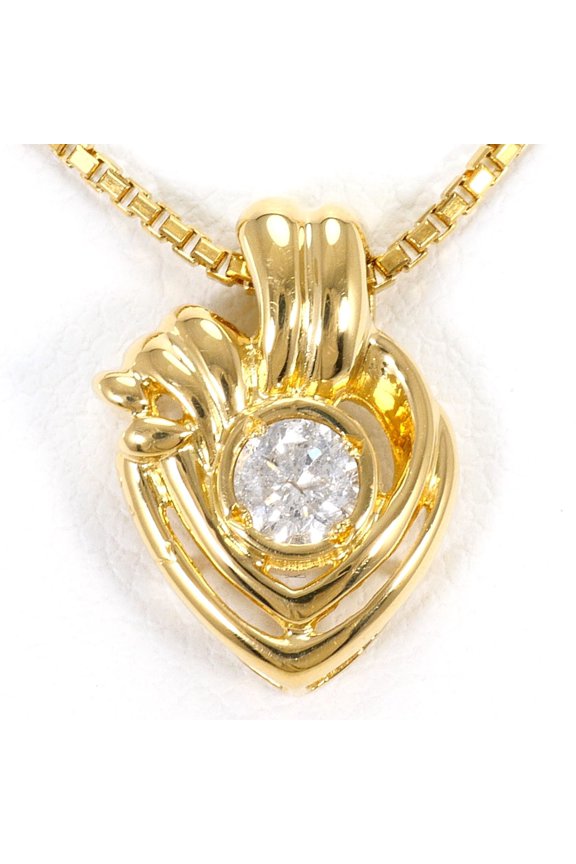 Pre-Owned 18K (18-karat) Yellow Gold Necklace with 0.11 ct Diamond, Certificate of Authenticity...